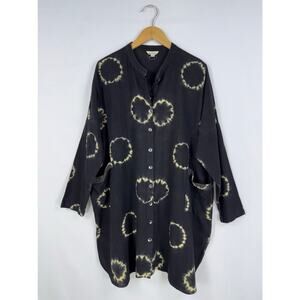 Marketplace Women’s Artsy Lagenlook Tunic Top Medium Black Tie Dye